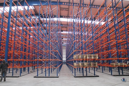 paletové regály řadové